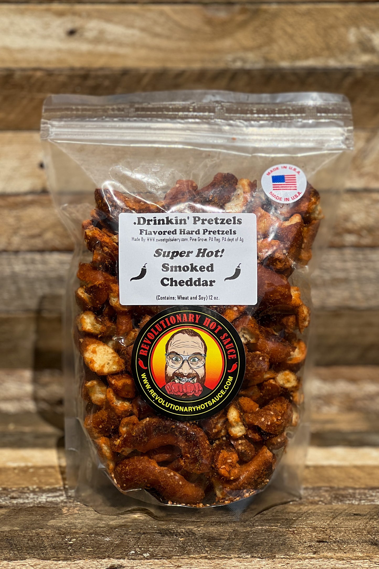 Flavored Hard Pretzels SUPER HOT Smoked Cheddar