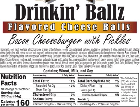 Drinkin' Ballz Bacon Cheeseburger with Pickles