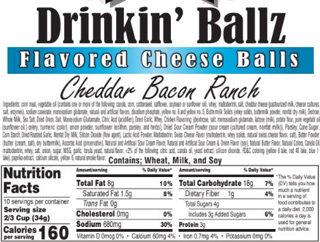 Drinkin' Ballz Cheddar Bacon Ranch