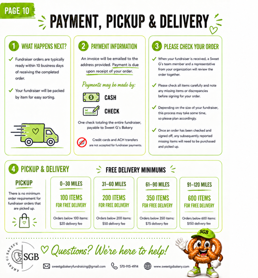Fundraising Information - Raise Funds the Delicious Way!!
