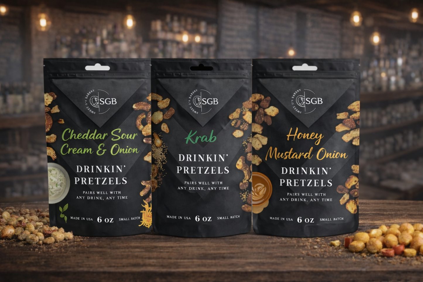 Wholesale - 6oz Pouch - Flavored Sourdough Pretzels