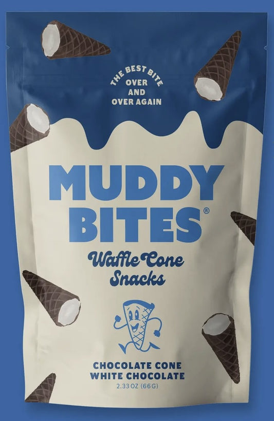 Muddy Bites Waffle Cone Snack Cookies & Cream