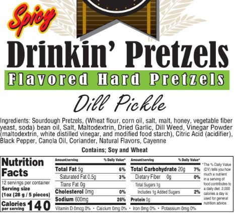 Flavored Hard Pretzels Spicy Dill Pickle